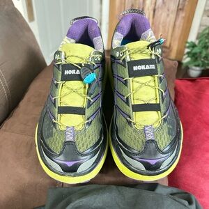 Hoka Athletic Shoes in Yellow and Purple